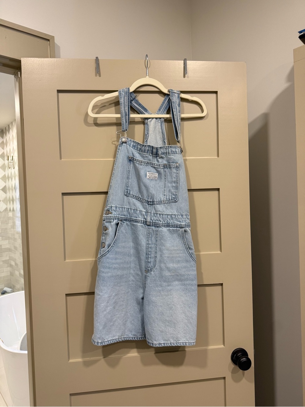 Levi's Light Blue Denim Short Overalls